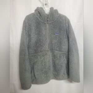 PATAGONIA Women's XL Los Gatos Hooded Fleece Pullover in Fuzzy Gray